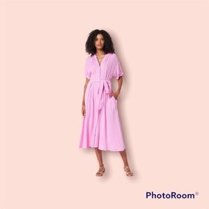 Xirena CATE DRESS, PRETTY PINK Extra small Chelsea Gauze button down